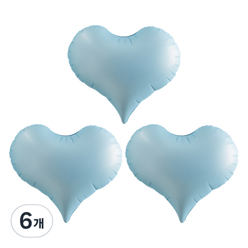 조이파티 은박풍선 통통하트 52cm, 라이트블루, 6개