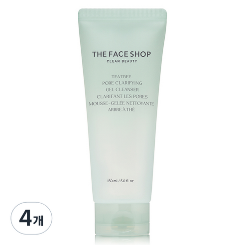 더페이스샵 티트리 포어 클래리파잉 젤 클렌저, 4개, 150ml