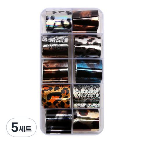 젤로젤로 네일 호일 필름 10종 세트, 3 호피, 5세트