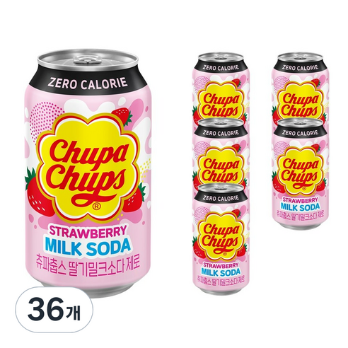 츄파춥스 딸기 밀크소다 제로, 36개, 350ml