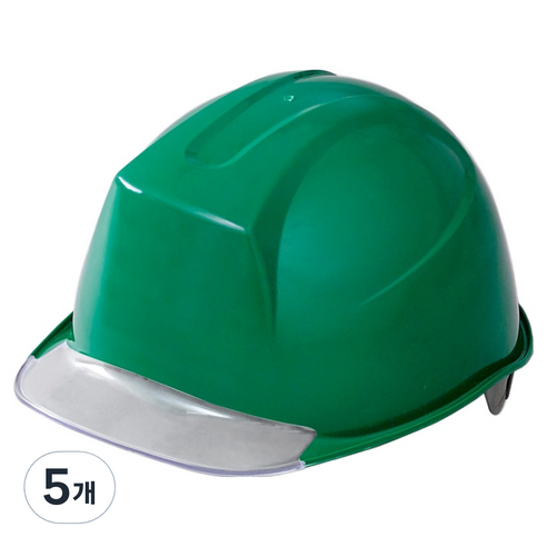 동명 건설현장 공사장 머리보호 신투구형 투명창 안전모 그린 DMS-M-3001(AM-841), 5개