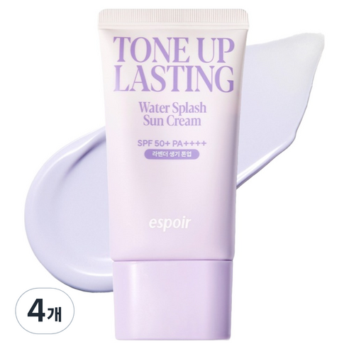 에스쁘아 워터 스플래쉬 선크림 톤업 래스팅 SPF+ PA++++, 50ml, 4개