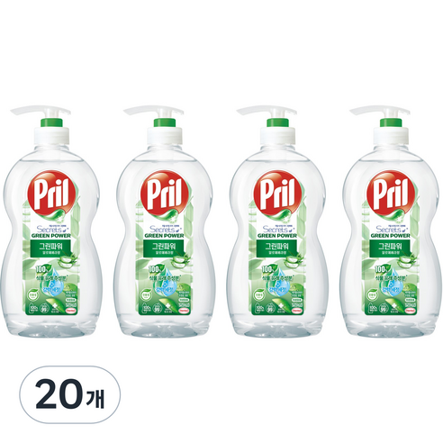 프릴 그린파워 알로에 베라 주방세제, 750ml, 20개