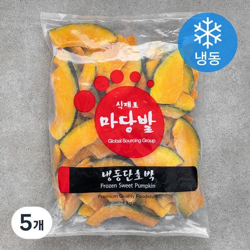 마당발 단호박 슬라이스 (냉동), 1kg, 5개