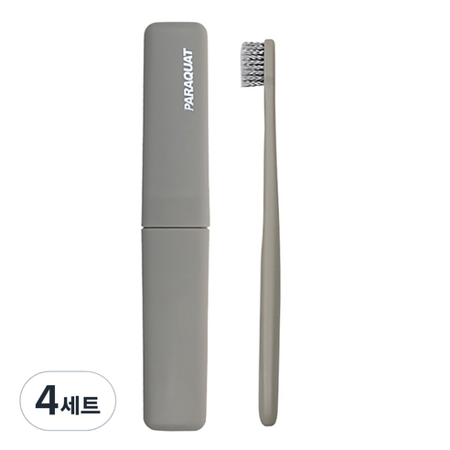 DM 알럽홈 삼각 케이스 칫솔 세트 카키그레이, 4세트