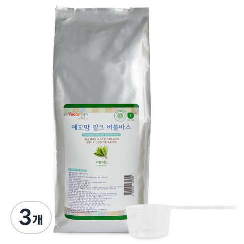 예꼬맘 밀크 버블바스 입욕제 피톤치드향 리필, 1000g, 3개