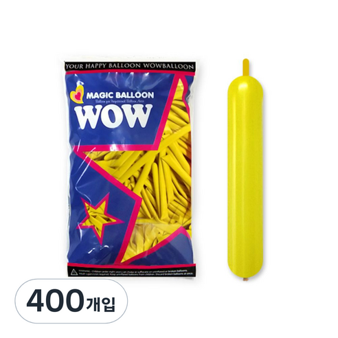 와우파티코리아 와우260 풍선 100p, 옐로우, 4개