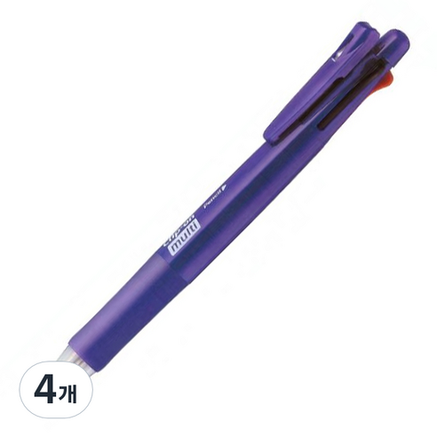 제브라 클립온멀티 다색펜 B4SA1, 엘리건트바이올렛, 4개