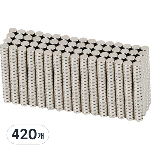OON 네오디움 강력 미니 코인자석 4 x 2 mm, 실버, 420개
