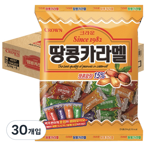 크라운 땅콩카라멜, 324g, 30개입