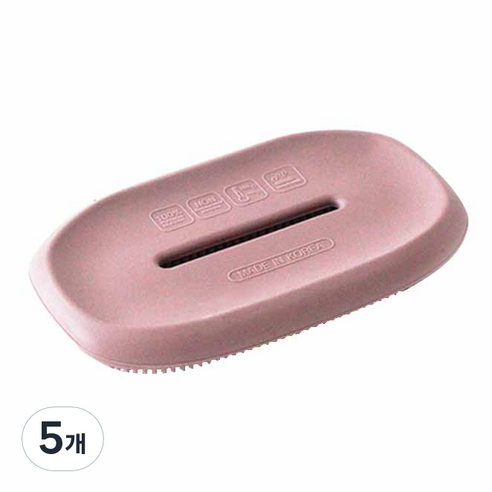 키친팩토리 파스텔 실리콘 뽀송 비누받침 사각, 핑크, 5개