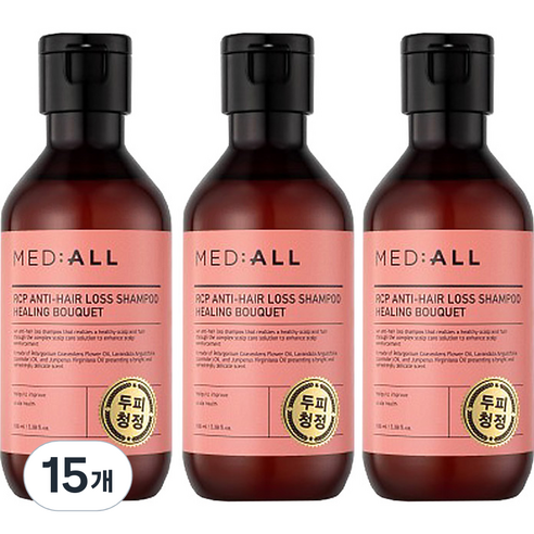 메디올 알시피 안티로스 두피청정 탈모완화 샴푸 힐링부케, 100ml, 15개