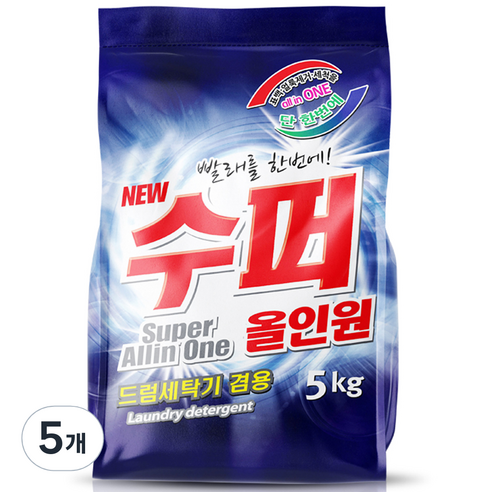 일신티엔씨 수퍼 올인 원 세탁세제, 5kg, 5개