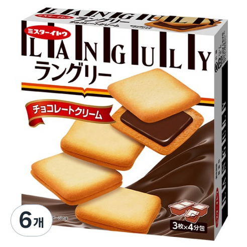 랑그리 초코 크림 샌드, 132g, 6개