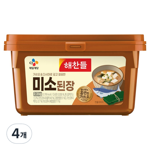 해찬들 미소된장, 2.3kg, 4개