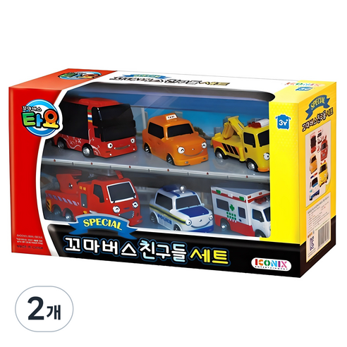 타요 스페셜 꼬마버스 친구들 자동차완구 6종 세트, 혼합색상, 2개