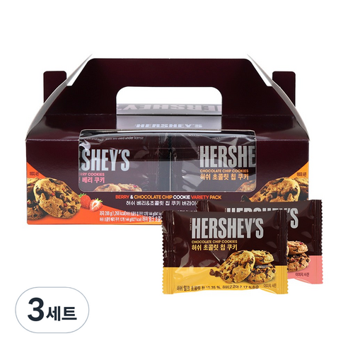 허쉬 베리 12g x 12p + 초콜릿 칩 쿠키 12g x 12p 버라이어티팩, 3세트