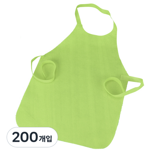 블럭마트 부직포 1회용앞치마, 라이트그린, 200개입