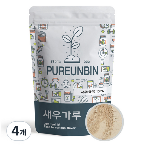 푸른빈 새우 분말, 500g, 4개