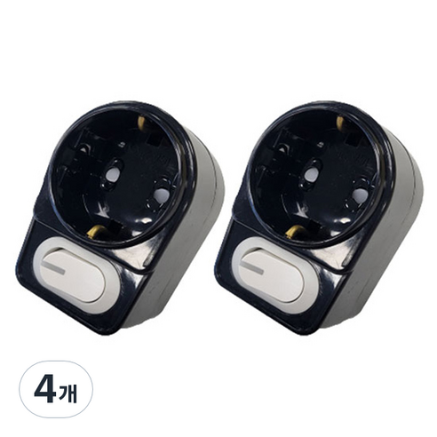 에코파워탭 절전형 LED L자 멀티탭 1구 PS-TS, 블랙, 4개