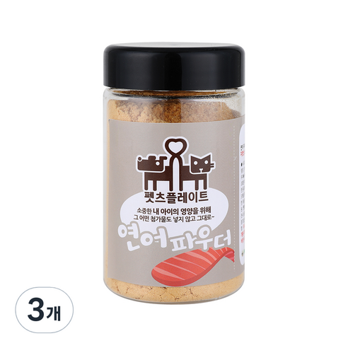 펫츠플레이트 동결건조 반려동물 파우더 간식, 연어, 100g, 3개