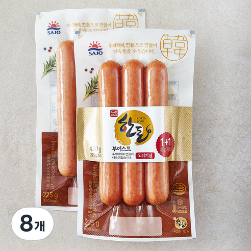 사조대림 한돈 부어스트 오리지널, 225g, 8개