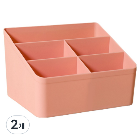 코레시스 다용도 깔끔 연필꽂이 책상 오거나이저, 5칸 핑크, 2개