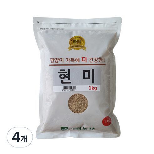 대한농산 현미, 1kg, 4개