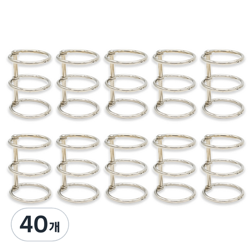 코히모 3공 다꾸 메탈 바인더링 25mm 4W139, 실버, 40개