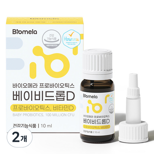 바이오메라 프로바이오틱스 베이비드롭D 유산균, 10ml, 2개
