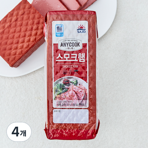 대림선 애니쿡 스모크햄, 1kg, 4개