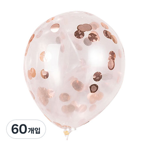 파티팡 컨페티 벌룬 30cm, 은박 로드골드, 60개입