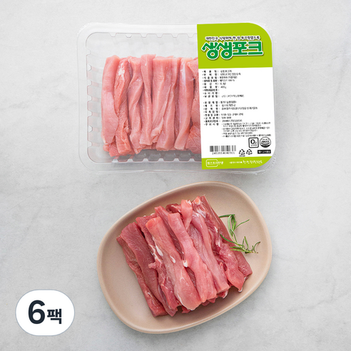 생생포크 한돈 안심 탕수육용 (냉장), 400g, 6팩