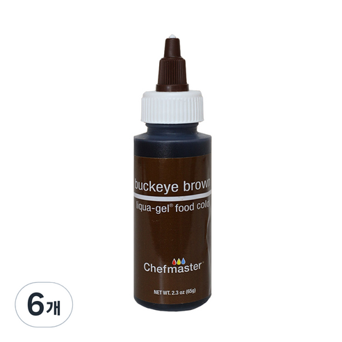 셰프마스터 리쿠아젤 식용색소 버크아이브라운, 65g, 6개