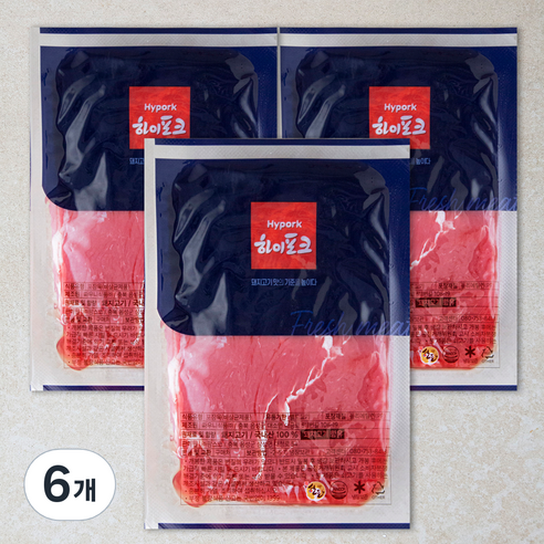 하이포크 산지직송 뒷다리 불고기용 (냉장), 500g, 6개