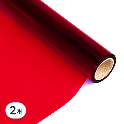 투명 컬러 PVC 필름 레드, 2개, 950 x 1000 x 0.3mm