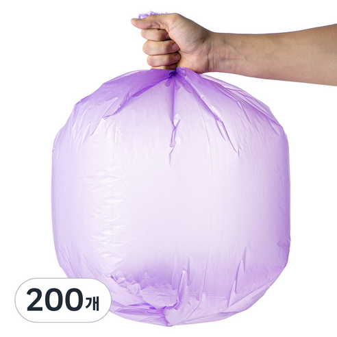 코멧 배접 쓰레기 비닐봉투 퍼플, 200개, 30L