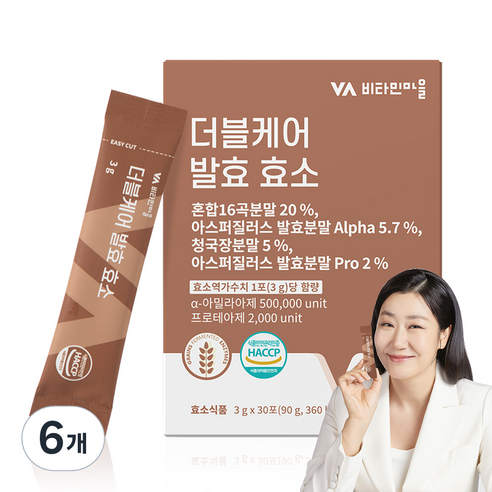비타민마을 더블케어 발효 효소 30p, 90g, 6개