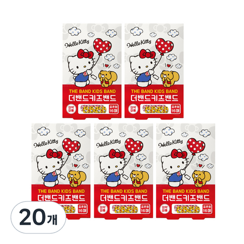 헬로키티 더밴드 아텍스 일회용 키즈밴드 표준형 16p x 2종, 16개입, 20개