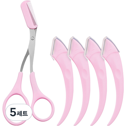 메리쏘드 깔끔착 눈썹 정리 세트, 핑크, 5세트