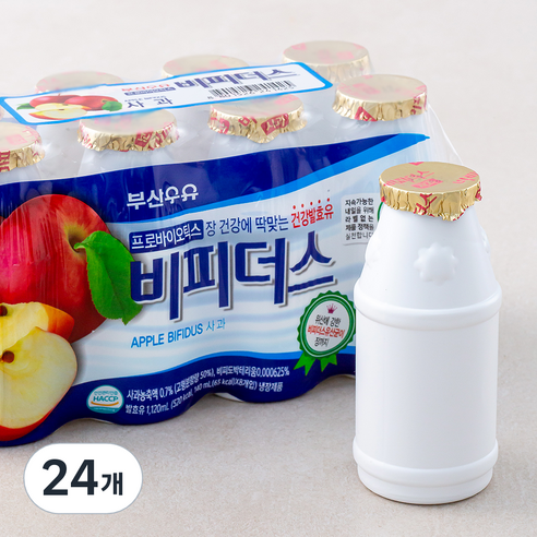 부산우유 비피더스 요구르트 사과, 140ml, 8개입, 3개