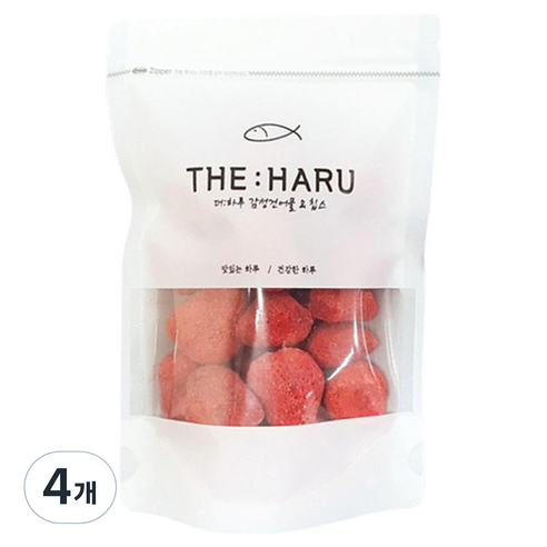 THEHARU 동결건조 딸기칩, 50g, 4개