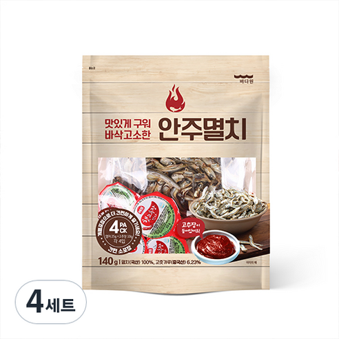바다원 구운 안주 멸치, 140g, 4개