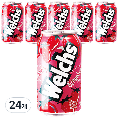 웰치스 스트로베리 소다, 355ml, 24개