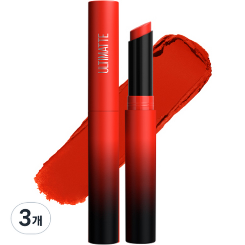 메이블린 뉴욕 얼티매트 립스틱 1.7g, 299 칠리 레드, 3개