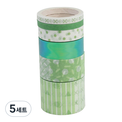 로벨리앙 다용도 종이 마스킹테이프 6종 세트, 그린혼합, 5세트