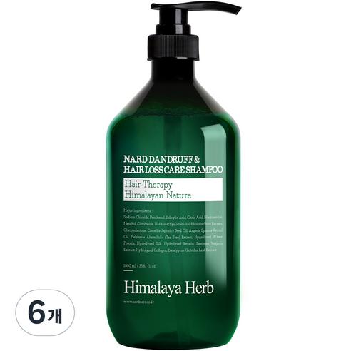 부케가르니 나드 비듬케어 탈모 샴푸, 1000ml, 6개