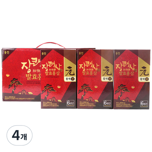 웅진식품 장쾌삼 발효홍삼 활력원 선물세트, 2.4L, 4개