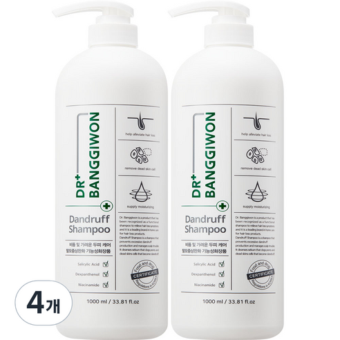 닥터방기원 댄드러프 비듬케어 탈모샴푸, 1000ml, 4개