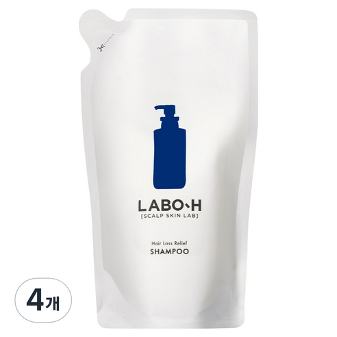 라보에이치 쿨링 노세범 탈모 샴푸 리필팩, 400ml, 4개